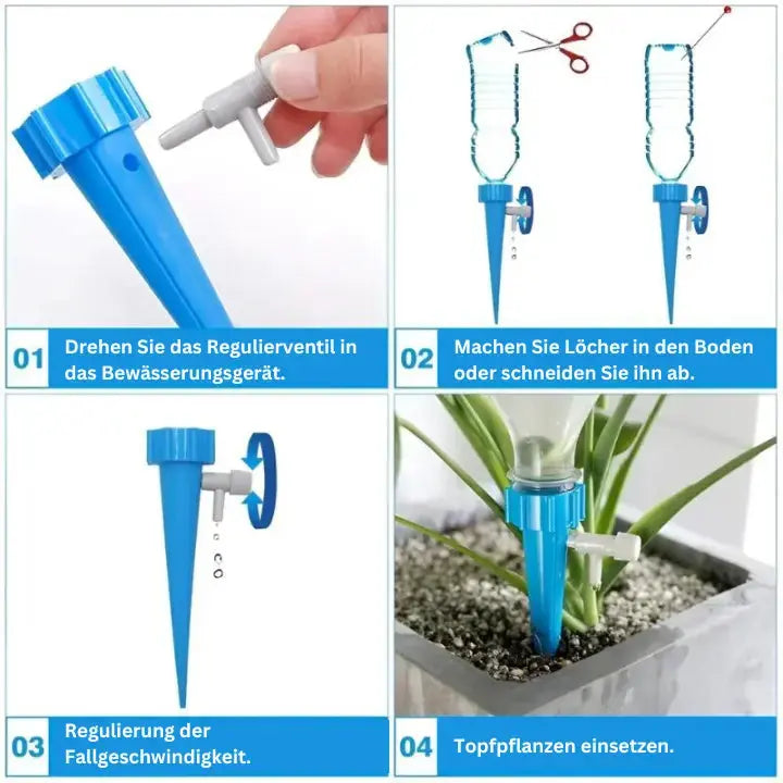 Self-Watering Spikes | Adjustable Flow | Automatic Watering | Plastic