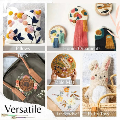 Embroidery Set | Ergonomic Handle | Easy Threading | Wood