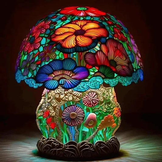 Table Lamp | Colourful Shade | Warm Glow | Glass