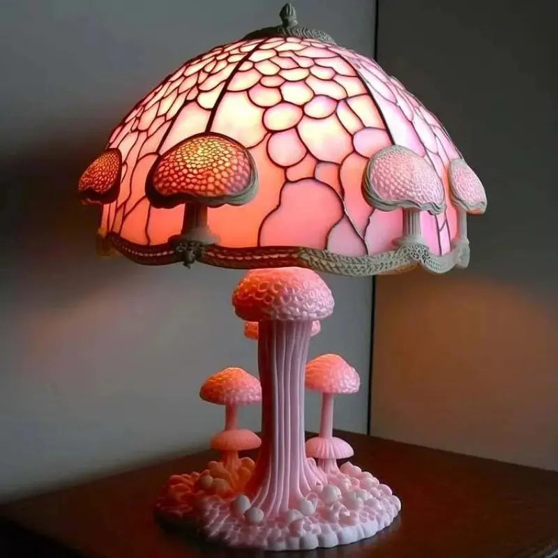 Table Lamp | Colourful Shade | Warm Glow | Glass