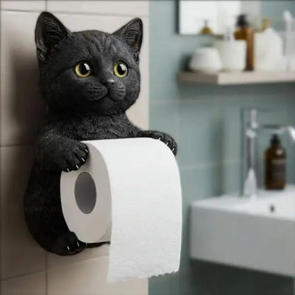 Toilet Paper Holder | 3D Cat Design | Easy Installation | Resin