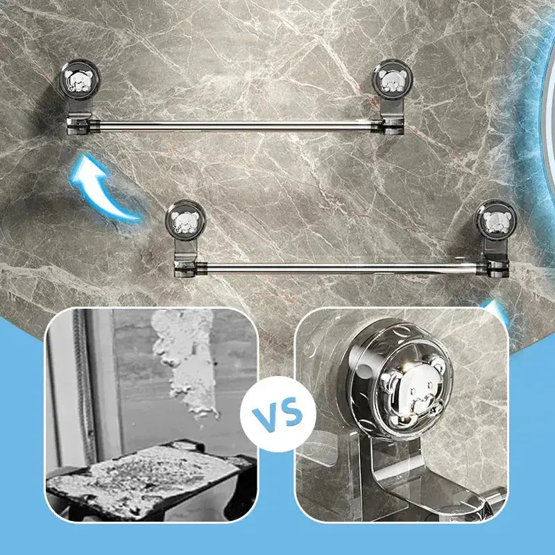 Towel Holder | Adjustable Length | Strong Suction Power | Plastic