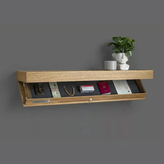 Wall Shelf | Hidden Compartment | Secure Storage | Wood