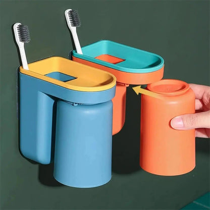 Toothbrush Holder | Self-Adhesive | Space-Saving Design | Plastic