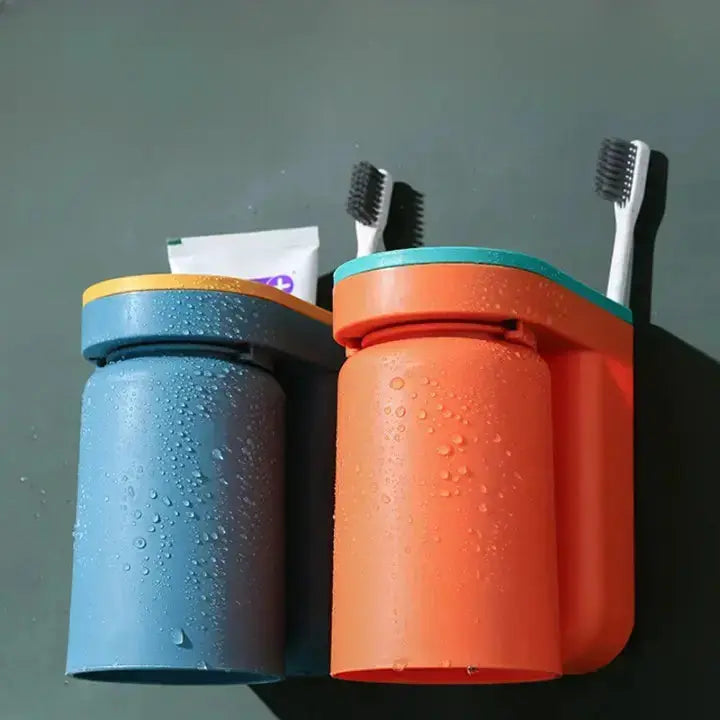 Toothbrush Holder | Self-Adhesive | Space-Saving Design | Plastic
