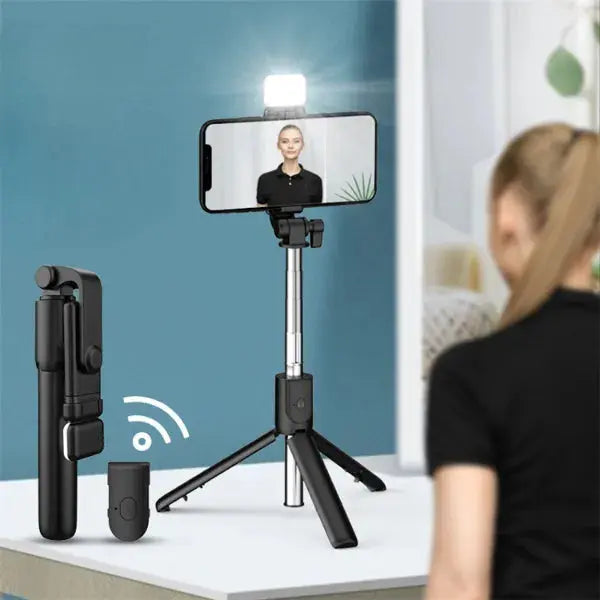 Selfie Stand | Bluetooth Remote | Hands-Free Photos | Stainless Steel