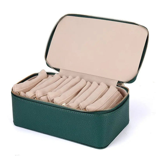 Jewellery Organizer | Transparent Pockets | Scratch Protection | PU Leather