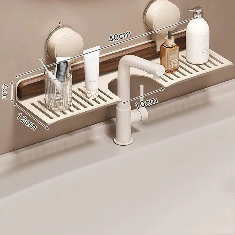 Sink Shelf | Drill-Free | Efficient Drainage | Walnut
