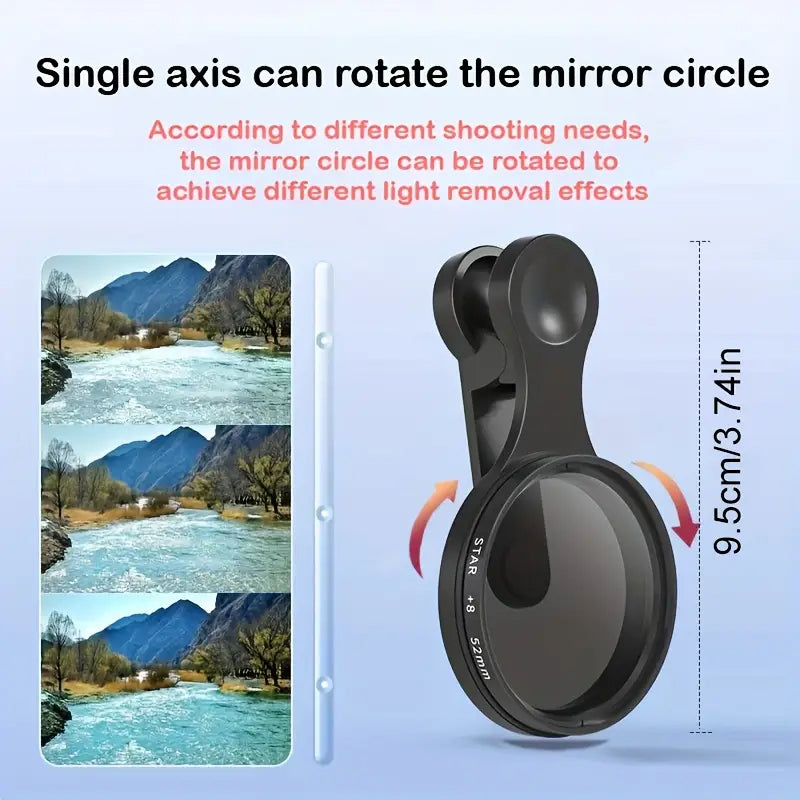 Smartphone Lens Filter | 52mm Size | Reduces Glare | Glass